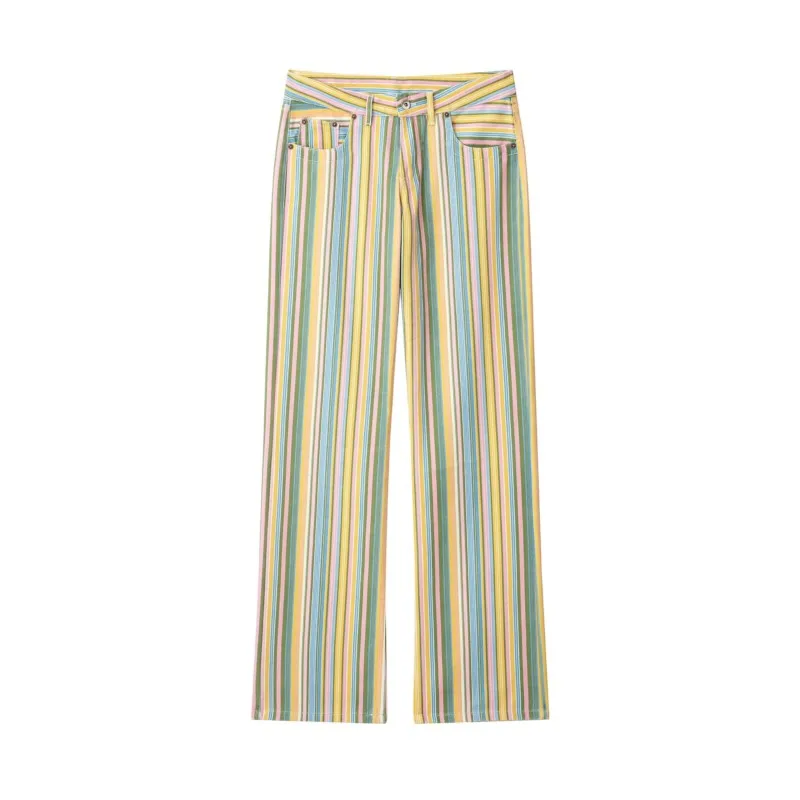 Women's Stripes Pants New 2026 Summer Fashion Rainbow Colorful Mid-waist Trousers Casual Female Streetwear Pants
Women's Stripes Pants New 2026 Summer Fashion Rainbow Colorful Mid-waist Trousers Casual Female Streetwear Pants