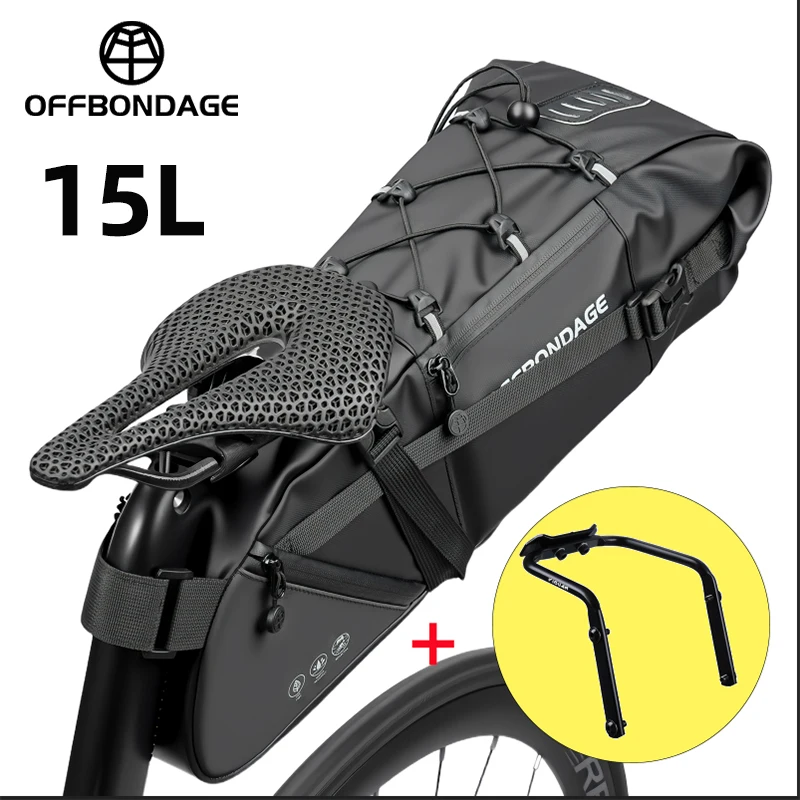 OFFBONDAGE 15L Bicycle Saddlebag Large Capacity Waterproof Bike Bag Cycling Tail Bag MTB Foldable Rear Bag Road Bike Luggage
OFFBONDAGE 15L Bicycle Saddlebag Large Capacity Waterproof Bike Bag Cycling Tail Bag MTB Foldable Rear Bag Road Bike Luggage