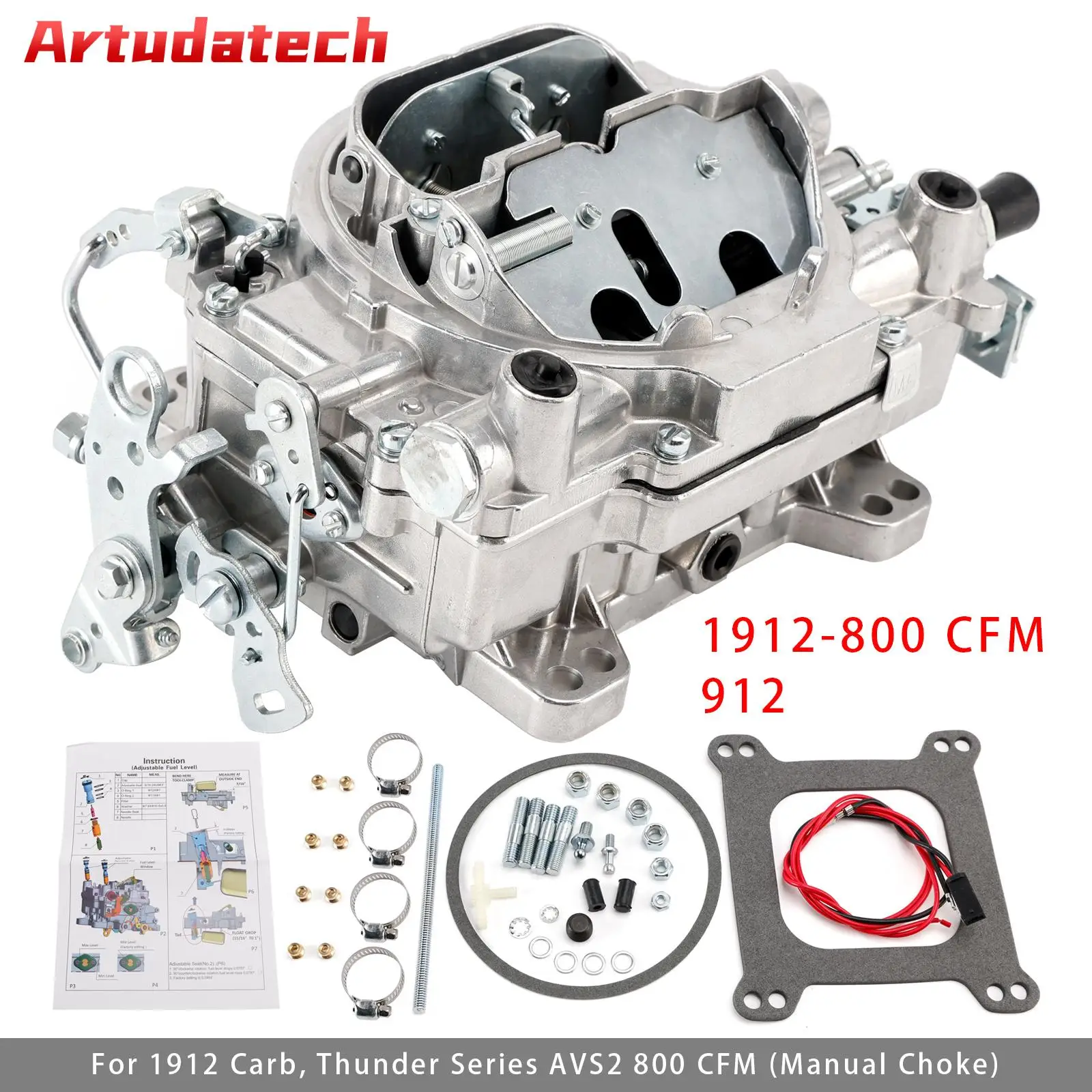 Artudatech Carburetor Square Flange 4 Barrels 1912-800 For 1912 Thunder Series Avs2 800 Cfm Car Accessories
Artudatech Carburetor Square Flange 4 Barrels 1912-800 For 1912 Thunder Series Avs2 800 Cfm Car Accessories
