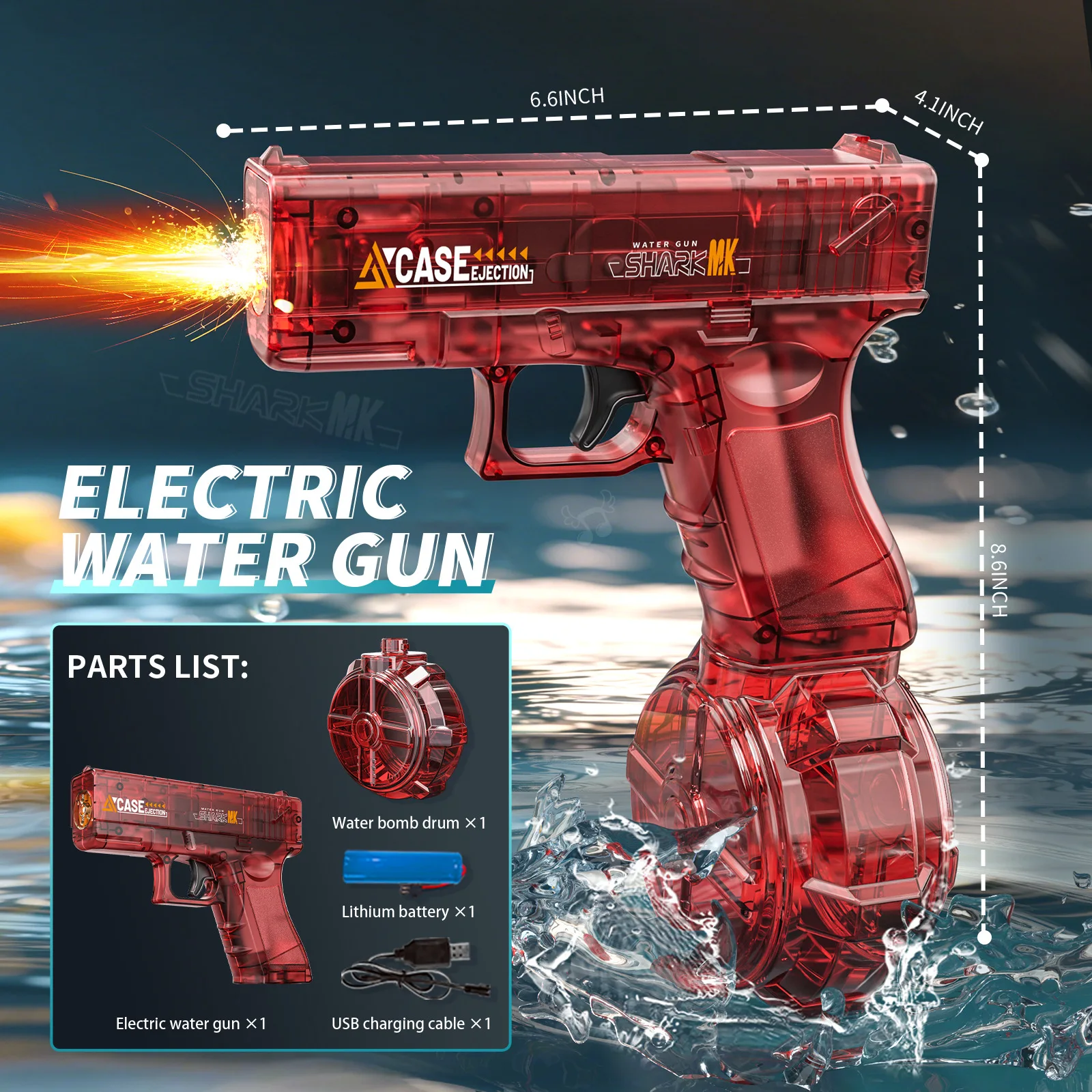 New type of water gun and electric pistol shooting toy for children, fully automatic summer beach toy for boys and girls, adult
New type of water gun and electric pistol shooting toy for children, fully automatic summer beach toy for boys and girls, adult