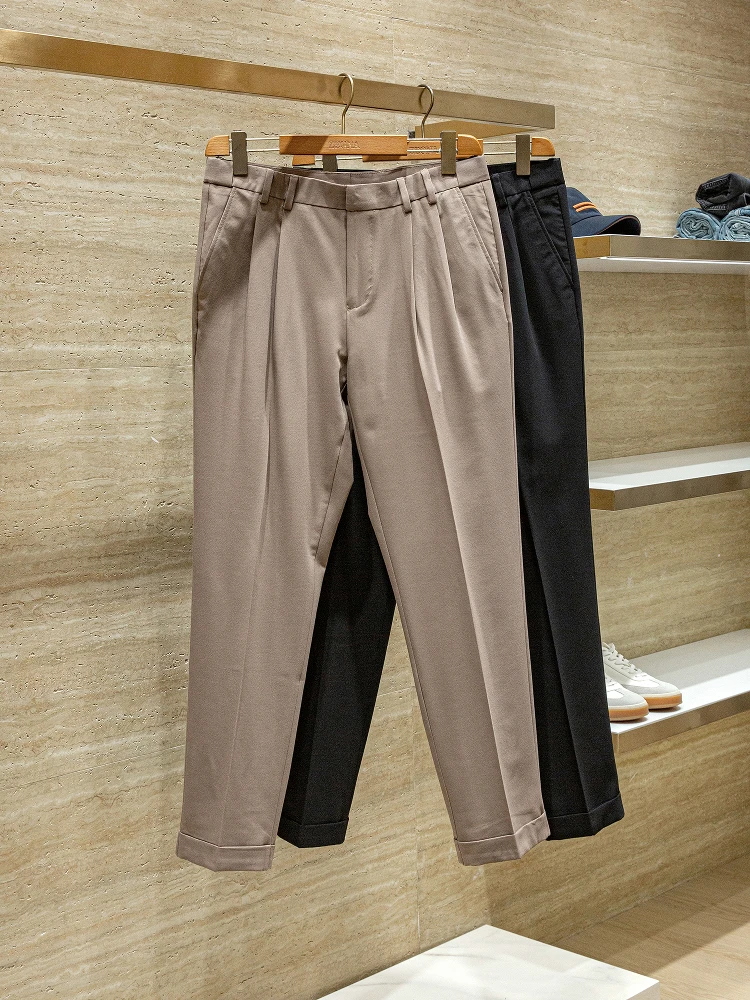 Spring Summer Men's Business Casual Pants Thin Lightweight Straight Leg Mixed Acetate Wool Breathable Long Trousers
Spring Summer Men's Business Casual Pants Thin Lightweight Straight Leg Mixed Acetate Wool Breathable Long Trousers