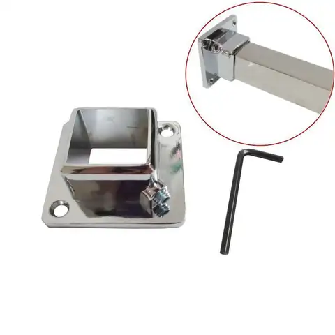 4pcs  aluminium alloy Clothes Rack Square Flange Seat 25*25mm Square Pipe Stainless Steel Tube Support Display Rack Fittings