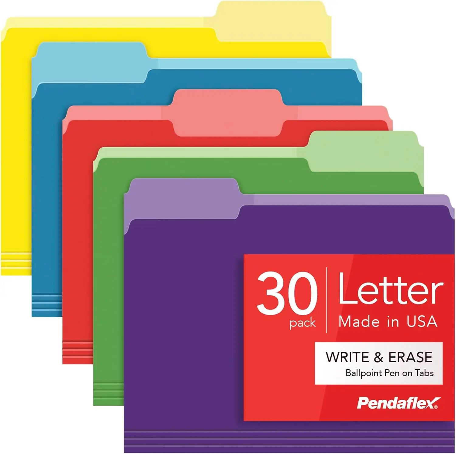 Colored File Folders 30 Pack Letter Size, Write & Erase Tabs, 5 Colors for Office Classroom Home Document Organization
Colored File Folders 30 Pack Letter Size, Write & Erase Tabs, 5 Colors for Office Classroom Home Document Organization