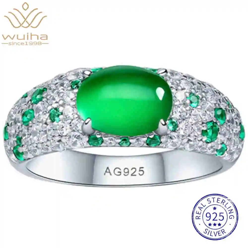 WUIHA Vintage 100% 925 Sterling Silver Lab Sapphire Jade High Carbon Diamonds Gemstone Wedding Band Engagement Ring Fine Jewelry
WUIHA Vintage 100% 925 Sterling Silver Lab Sapphire Jade High Carbon Diamonds Gemstone Wedding Band Engagement Ring Fine Jewelry