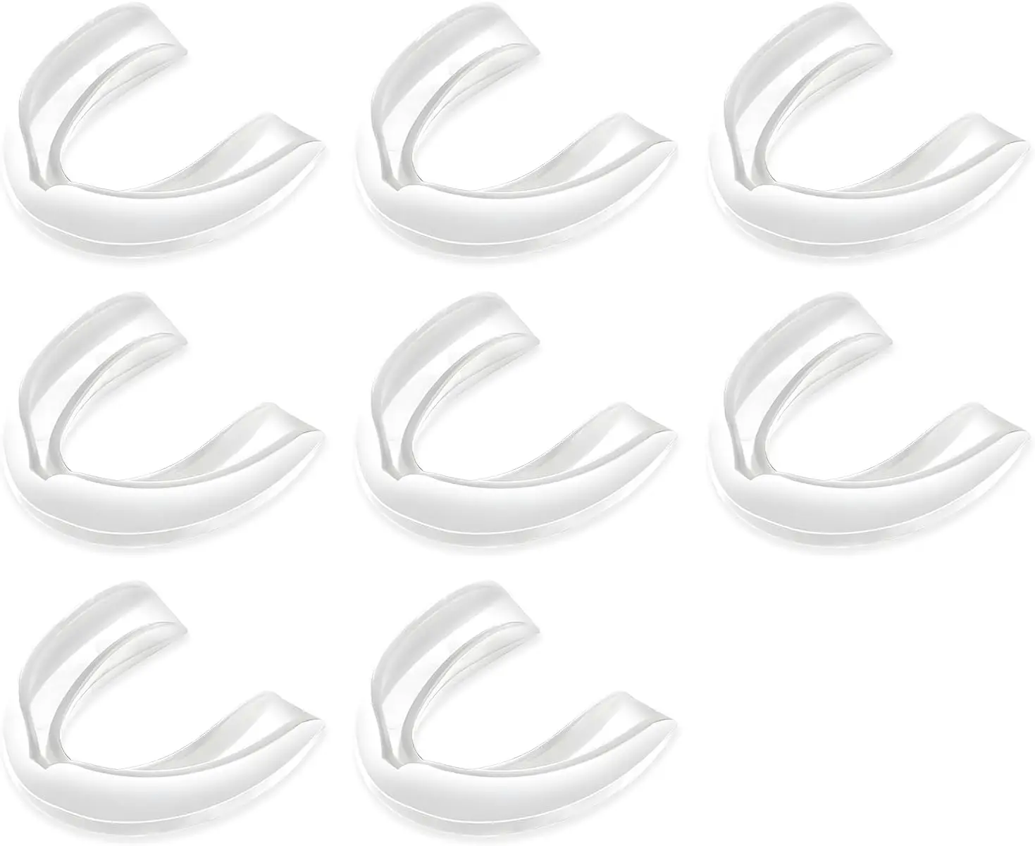 8 Clear EVA Mouth Guards for Braces, Basketball, Boxing & More - Adult Fit, Boil-and-Bite Custom Mold
8 Clear EVA Mouth Guards for Braces, Basketball, Boxing & More - Adult Fit, Boil-and-Bite Custom Mold
