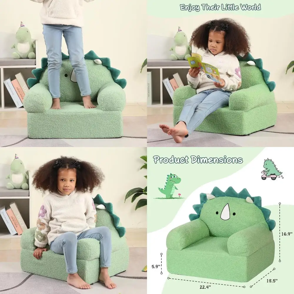 Children's Green Dinosaur-Themed Armchair
Children's Green Dinosaur-Themed Armchair