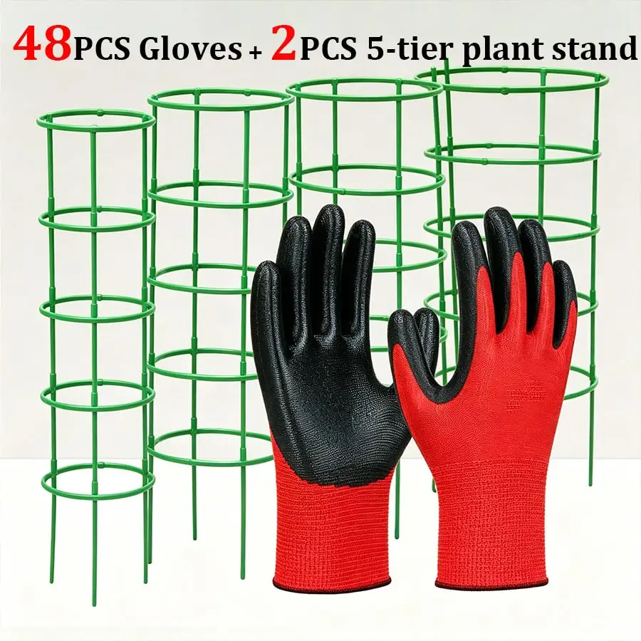 Plant Support Kit With Gardening Gloves, Adjustable Trellis For Roses And Clematis, Gardening Work Gloves
Plant Support Kit With Gardening Gloves, Adjustable Trellis For Roses And Clematis, Gardening Work Gloves