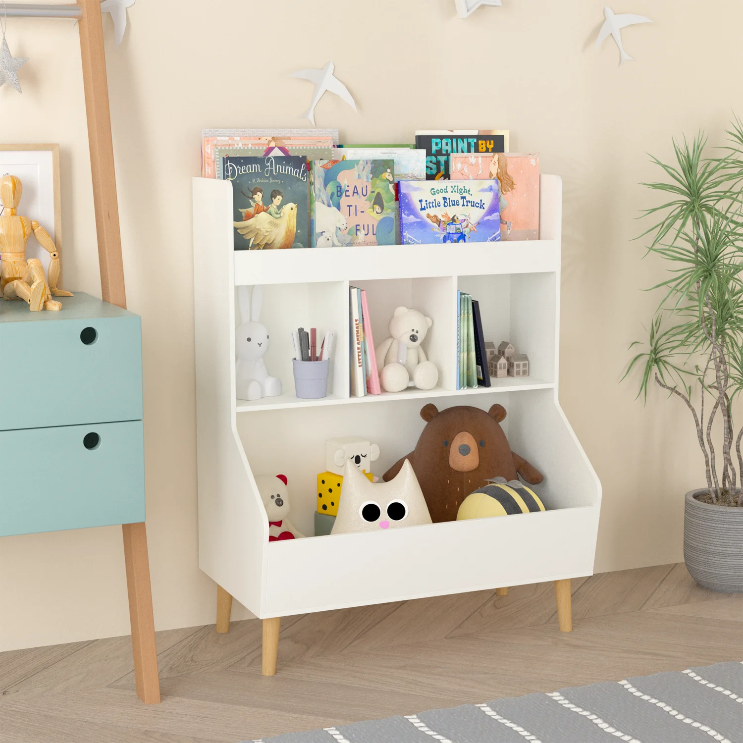 Toy Storage Organizer, Kids Bookshelf and Toy Storage with Legs, Multifunctional Storage Organizer, Children Bookcase for Kids R
Toy Storage Organizer, Kids Bookshelf and Toy Storage with Legs, Multifunctional Storage Organizer, Children Bookcase for Kids R