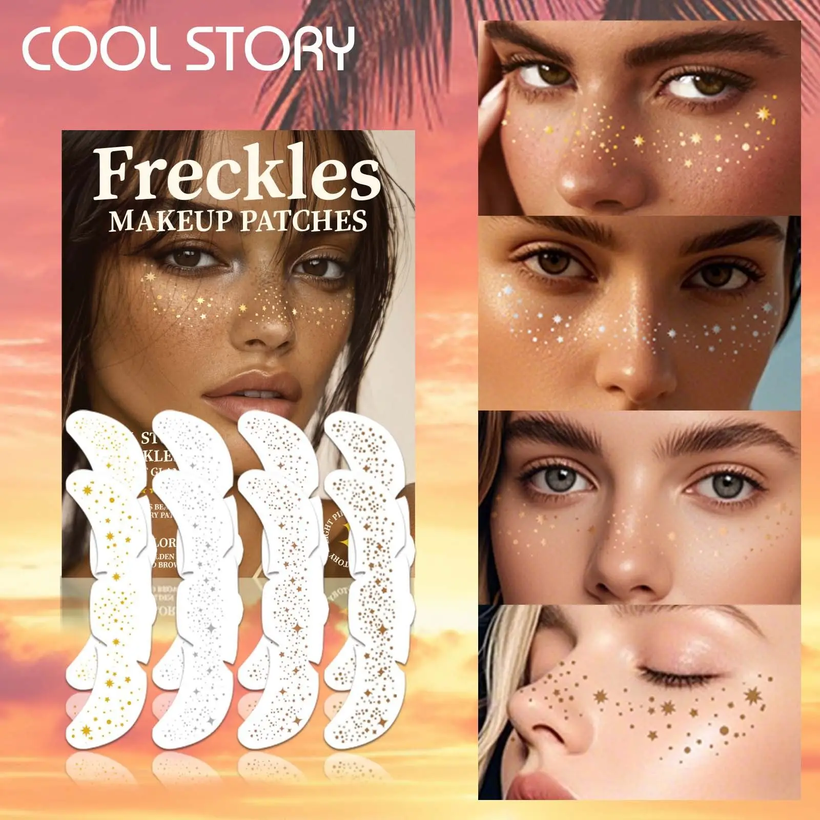 Наклейки-тату COOLSTORY Party Freckle, водонепроницаемые временные татуировки с золотой и серебряной фольгой, блестками, звездами и бабочками, набор из 8 листов
Наклейки-тату COOLSTORY Party Freckle, водонепроницаемые временные татуировки с золотой и серебряной фольгой, блестками, звездами и бабочками, набор из 8 листов