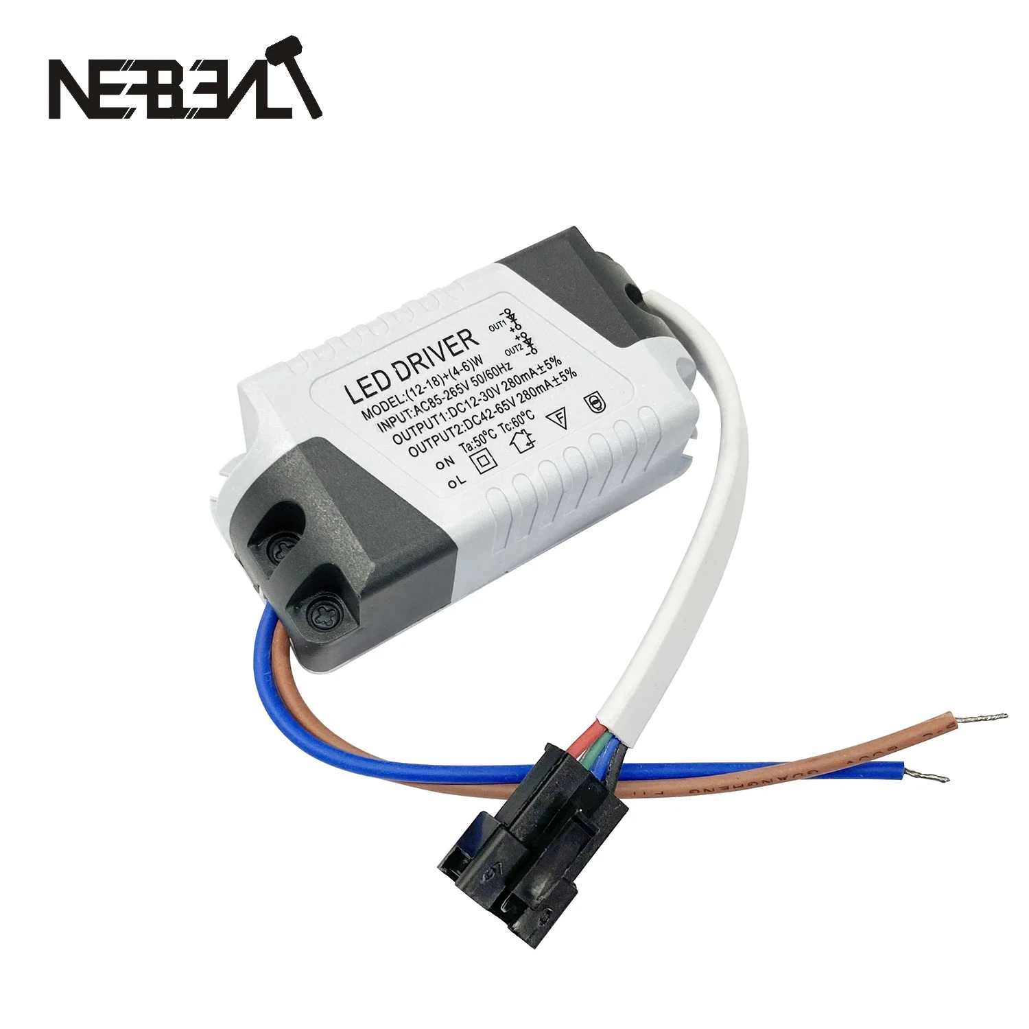 LED Driver 12+6W,18+4,18+6W Transfermer for 2 Color Ceiling dowlights Two Output:DC12-21V,36-62V 300mA 4pin Connetor AC110V-265V
LED Driver 12+6W,18+4,18+6W Transfermer for 2 Color Ceiling dowlights Two Output:DC12-21V,36-62V 300mA 4pin Connetor AC110V-265V