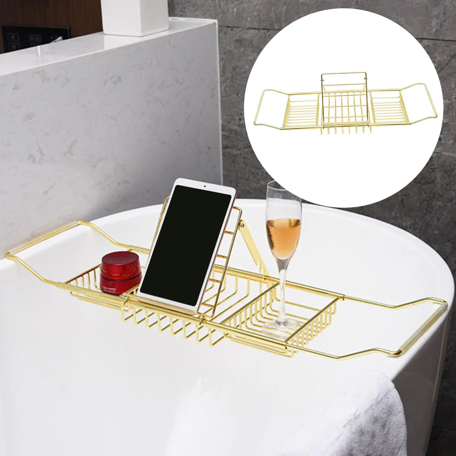 Telescopic Bathtub Tray Table Tray Chrome Stainless Steel for Shower & Bath
Telescopic Bathtub Tray Table Tray Chrome Stainless Steel for Shower & Bath