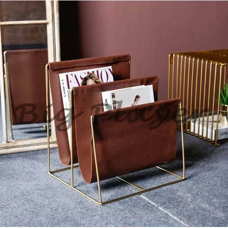 Luxury Nordic Metal Leather Magazine Rack, Home Sofa Corner Storage, Creative Bookshelf, Practical Handle Holder, Organizer
Luxury Nordic Metal Leather Magazine Rack, Home Sofa Corner Storage, Creative Bookshelf, Practical Handle Holder, Organizer