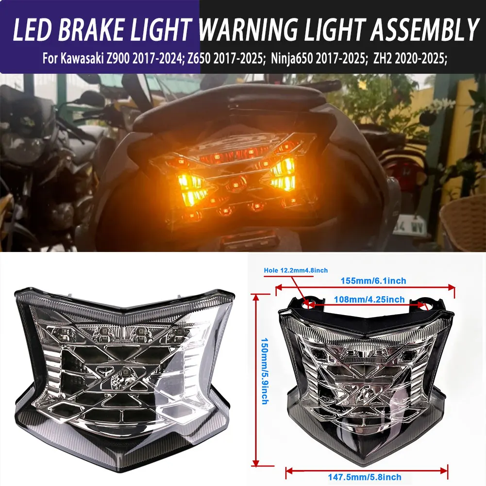 LED Brake Light Warning Light Accessory Assembly Rear Taillight For Kawasaki Z900 Z650 Ninja650 ZH2 Motorcycle Accessories
LED Brake Light Warning Light Accessory Assembly Rear Taillight For Kawasaki Z900 Z650 Ninja650 ZH2 Motorcycle Accessories