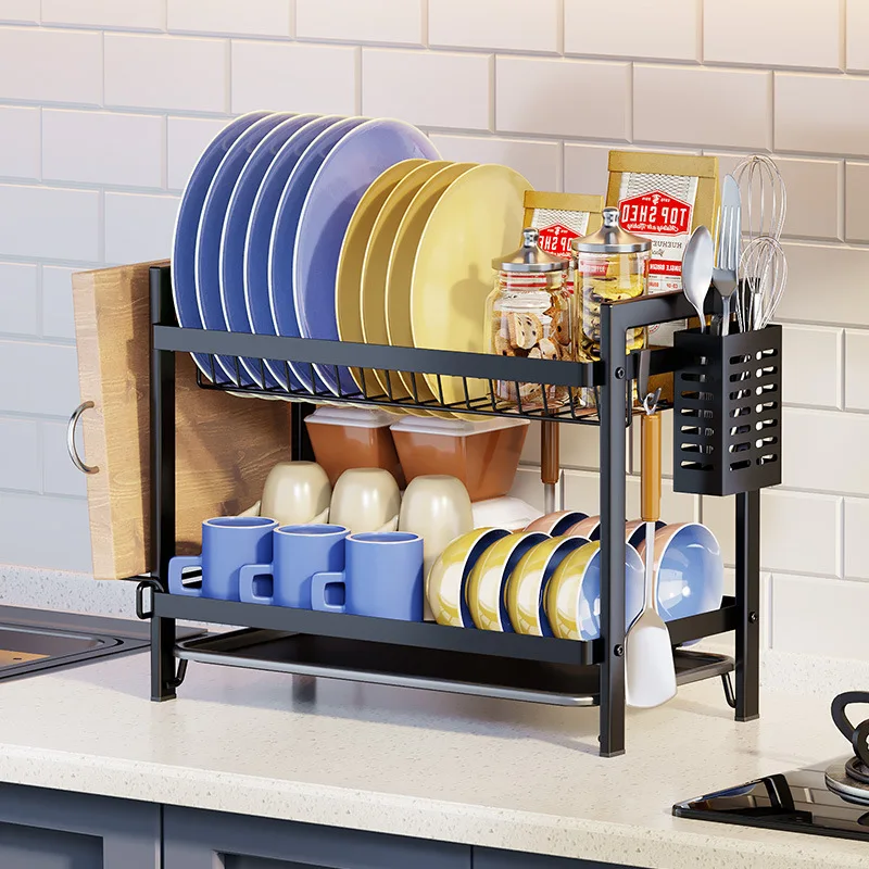 Kitchen Dish Drain Rack Double-layer Tableware Storage Rack Tableware Shelf Drain Basket Sink Dishwasher Dish Rack
Kitchen Dish Drain Rack Double-layer Tableware Storage Rack Tableware Shelf Drain Basket Sink Dishwasher Dish Rack