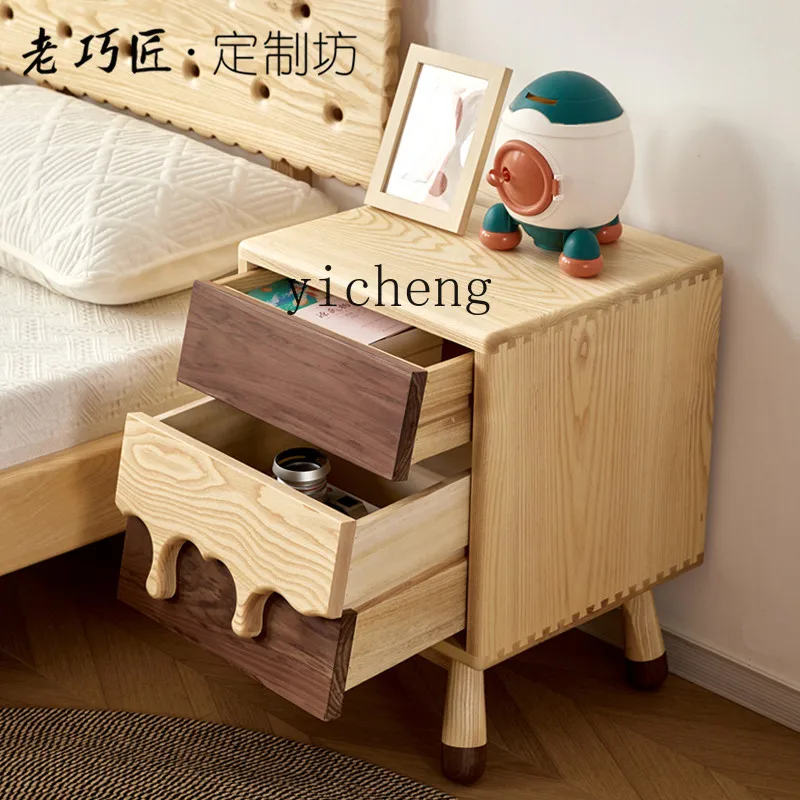 Zz simple wood wax oil ash wood black walnut furniture bedroom storage bedside table
Zz simple wood wax oil ash wood black walnut furniture bedroom storage bedside table