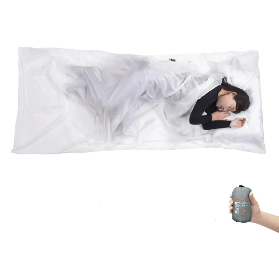 Silk Sleeping Bag Liner, Silk Sleep Sack, Extra Wide 87"x43", Lightweight Travel Sheet for Hotels, More Colors for Option, Reinforced Gussets (White)
Silk Sleeping Bag Liner, Silk Sleep Sack, Extra Wide 87"x43", Lightweight Travel Sheet for Hotels, More Colors for Option, Reinforced Gussets (White)