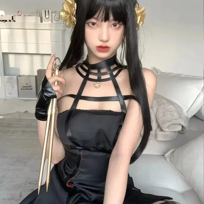 ✜2026❤ Anime Spy X Family Yor Forger Cosplay Gothic Halter Black Dress Leather Stockings Outfit Yor Earring Wig Women Clothes✚
✜2026❤ Anime Spy X Family Yor Forger Cosplay Gothic Halter Black Dress Leather Stockings Outfit Yor Earring Wig Women Clothes✚