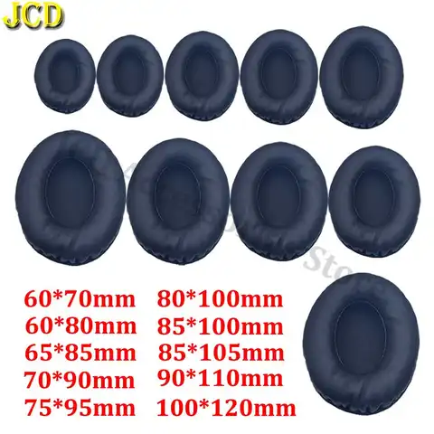 JCD Cuscinetti auricolari ovali per cuffie Copertura spugna Cuscino in schiuma di pelle 60*70 60*80 65*85 70*90 75*95 80*100 85*105 90*110 100*120 mm