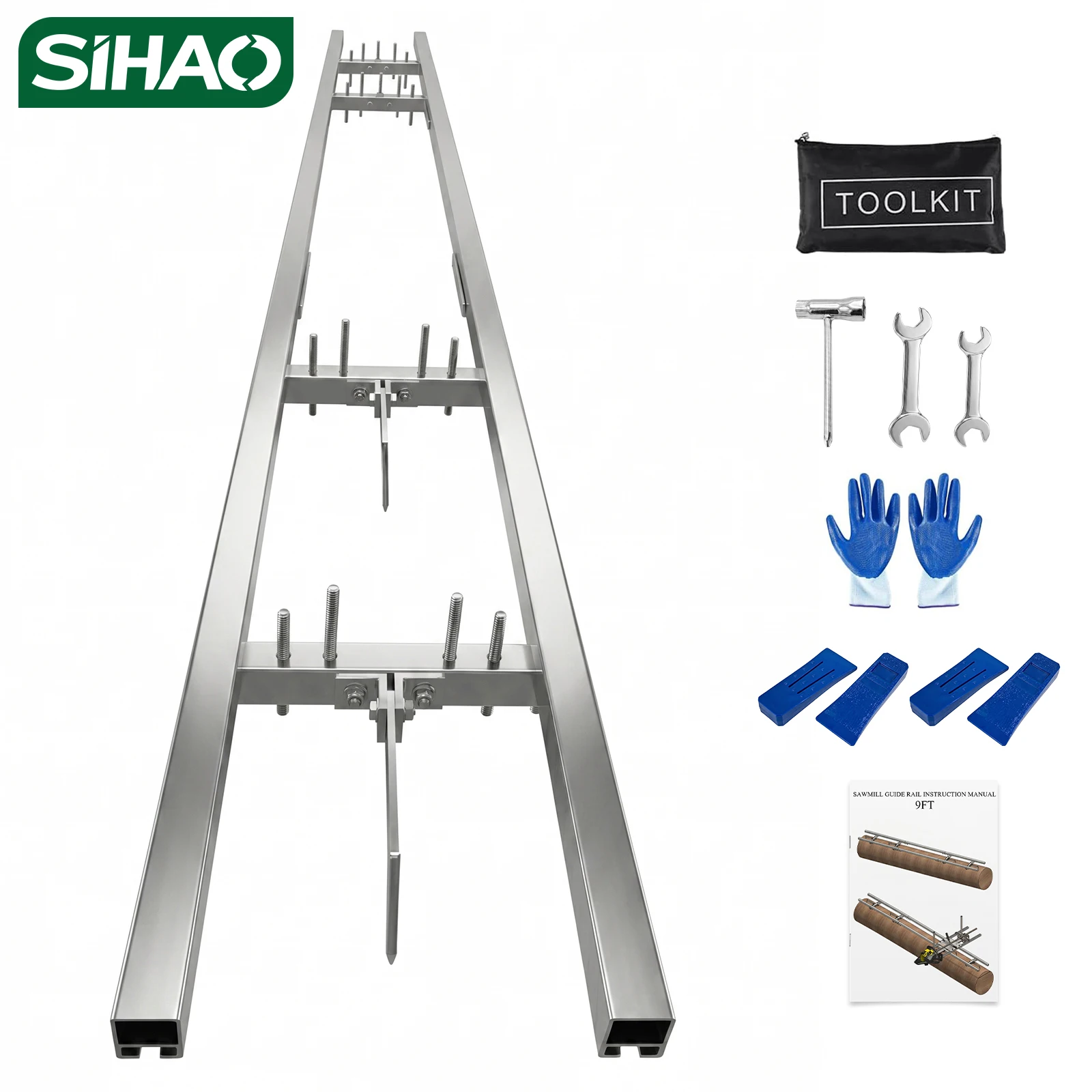 SIHAO Chainsaw Rail Guide, 9ft/12ft Aluminum Adjustable Sawmill Guide, 4 Crossbar Kits, Anti-Loose, for Wood Lumber Milling
SIHAO Chainsaw Rail Guide, 9ft/12ft Aluminum Adjustable Sawmill Guide, 4 Crossbar Kits, Anti-Loose, for Wood Lumber Milling