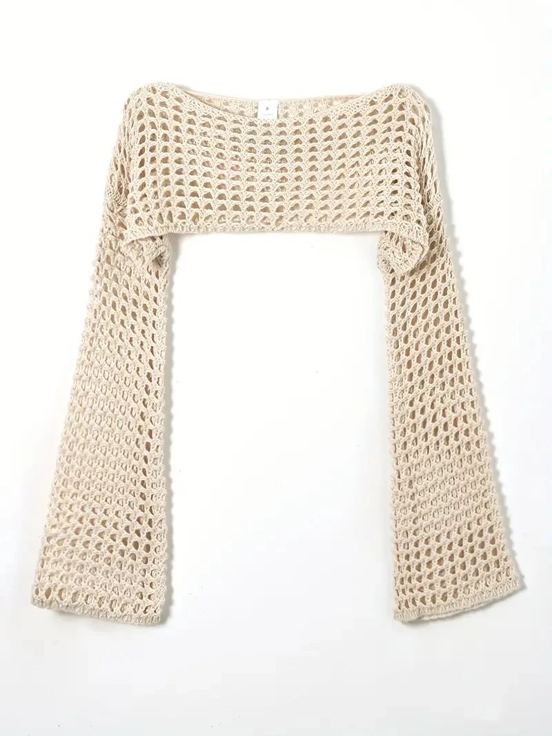 Women Crochet Knit Hollow Out Crop Top Long Sleeve Shrug Sweater Mesh Cover Ups Cardigan Streetwear Pullover Women Clothes Y2k
Women Crochet Knit Hollow Out Crop Top Long Sleeve Shrug Sweater Mesh Cover Ups Cardigan Streetwear Pullover Women Clothes Y2k