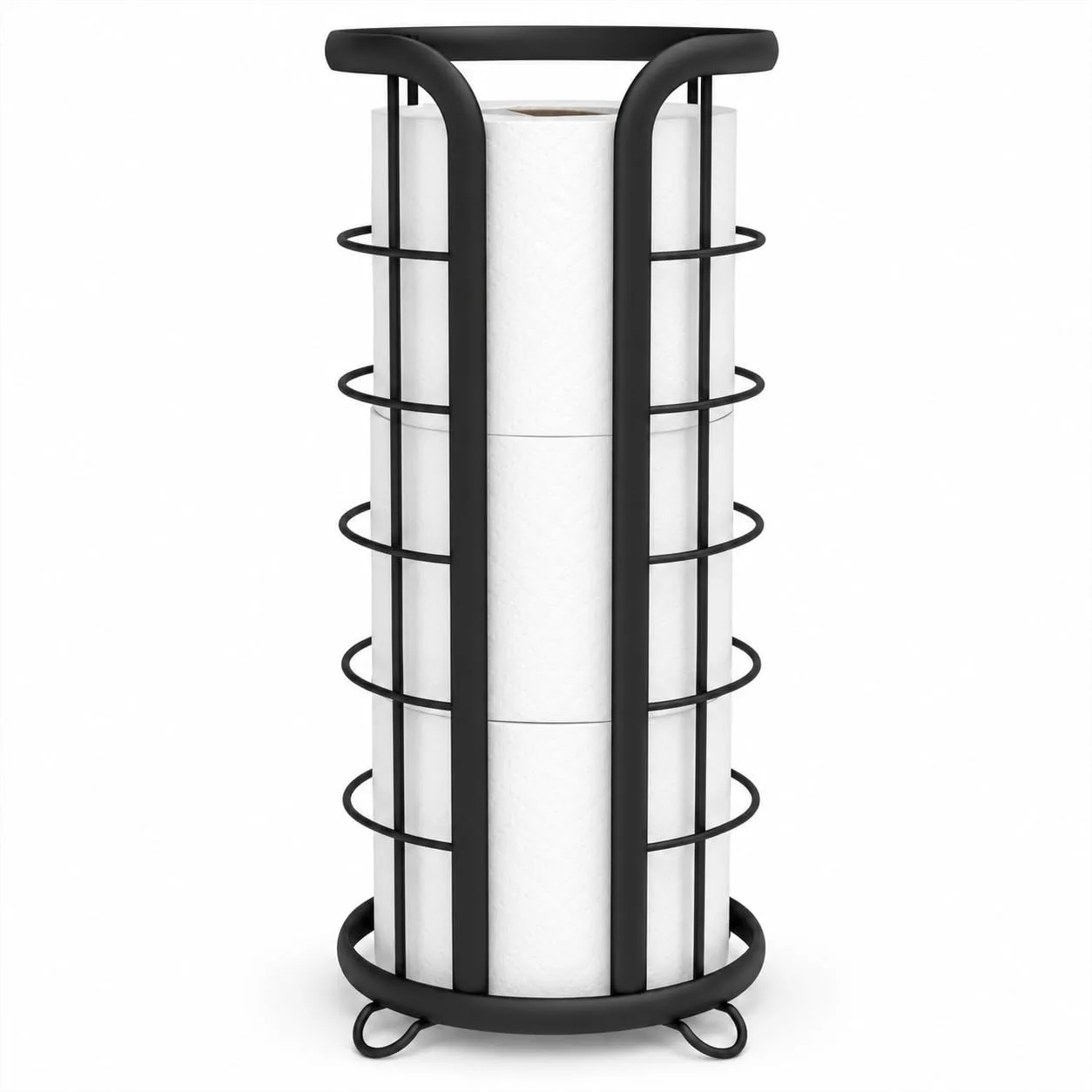 Freestanding Toilet Paper Holder with Storage, Black Metal Bathroom Tissue Organizer Stand for Mega Rolls
Freestanding Toilet Paper Holder with Storage, Black Metal Bathroom Tissue Organizer Stand for Mega Rolls