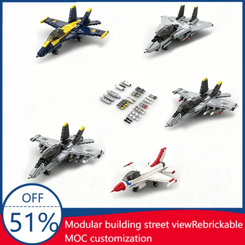 F-16 Viper 1:60 Scale Thunderbirds Edition Fighter Jet MOC Military Technology Model DIY Assembly Educational Toy Customize Gift
F-16 Viper 1:60 Scale Thunderbirds Edition Fighter Jet MOC Military Technology Model DIY Assembly Educational Toy Customize Gift