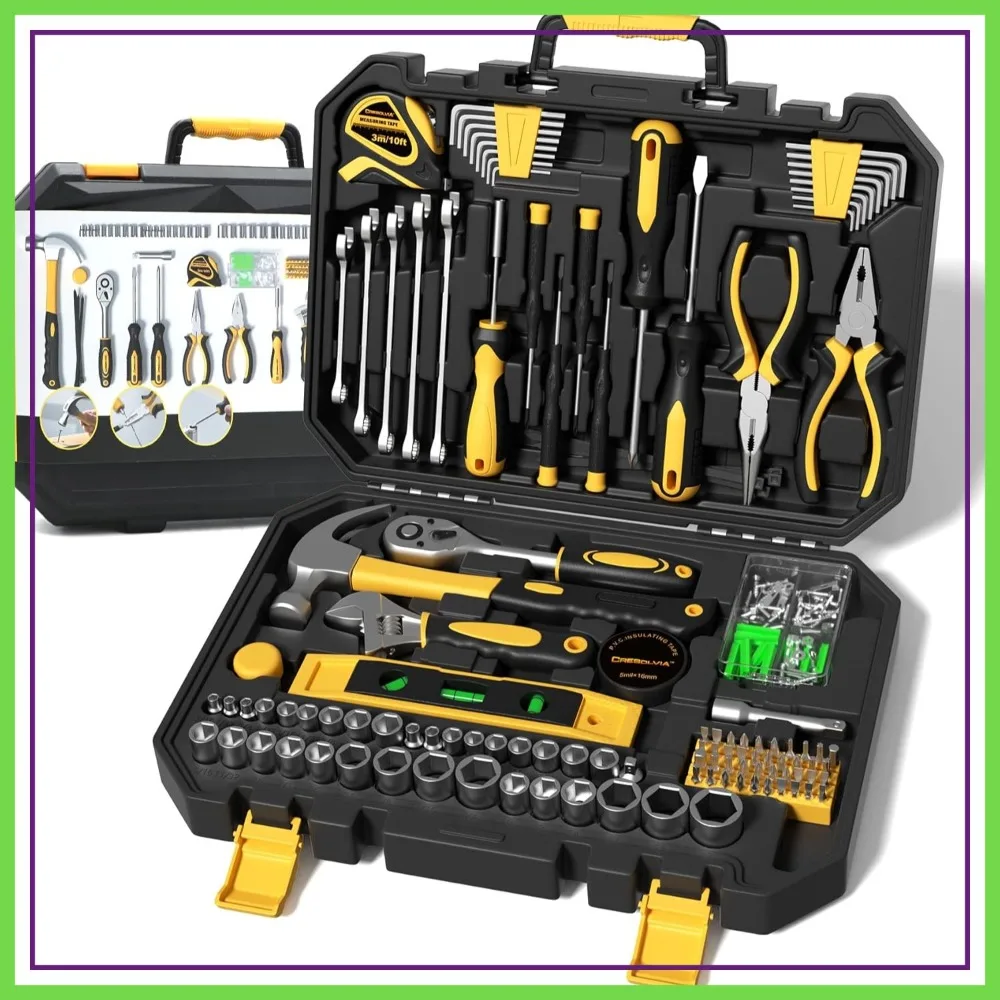 209-Piece Home & Auto Repair Tool Kit, Socket Wrench Set, Household Tool Box, Handyman Essential
209-Piece Home & Auto Repair Tool Kit, Socket Wrench Set, Household Tool Box, Handyman Essential