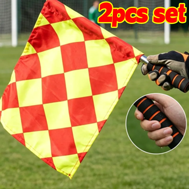 Football Referee Flag Checkered Linesman Assistant Flag Foam Grip Handle Portable Mesh Bag for Soccer Match Training Outdoor
Football Referee Flag Checkered Linesman Assistant Flag Foam Grip Handle Portable Mesh Bag for Soccer Match Training Outdoor