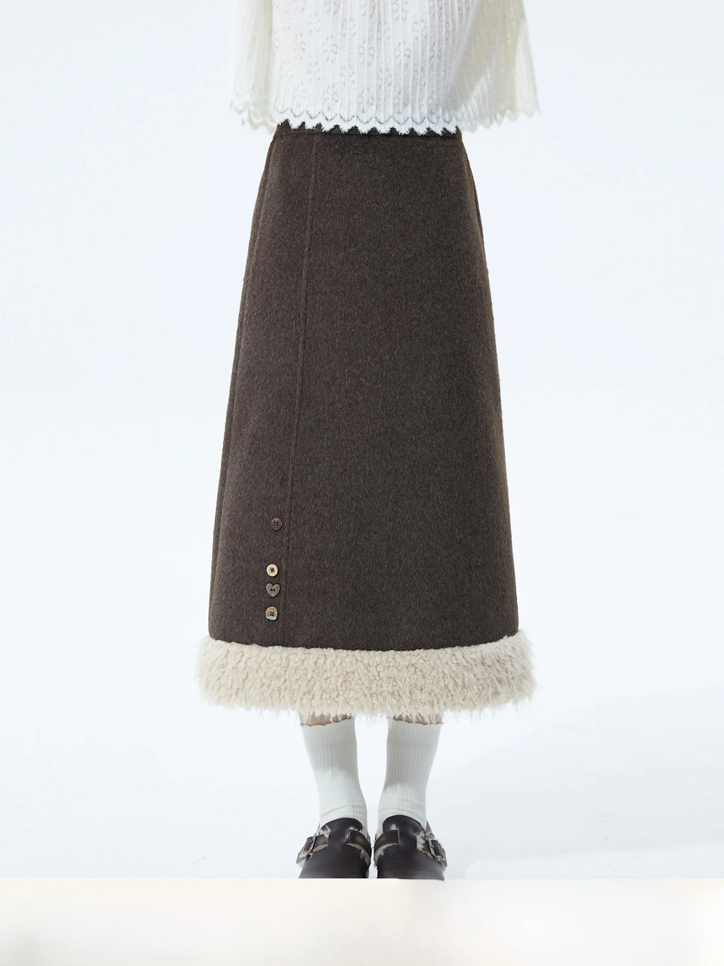 Deep Brown A-Line Woolen Skirt Women's Winter Long Vintage Sle f-length Polyester Fiber High Waist Button Splice Skirt
Deep Brown A-Line Woolen Skirt Women's Winter Long Vintage Sle f-length Polyester Fiber High Waist Button Splice Skirt