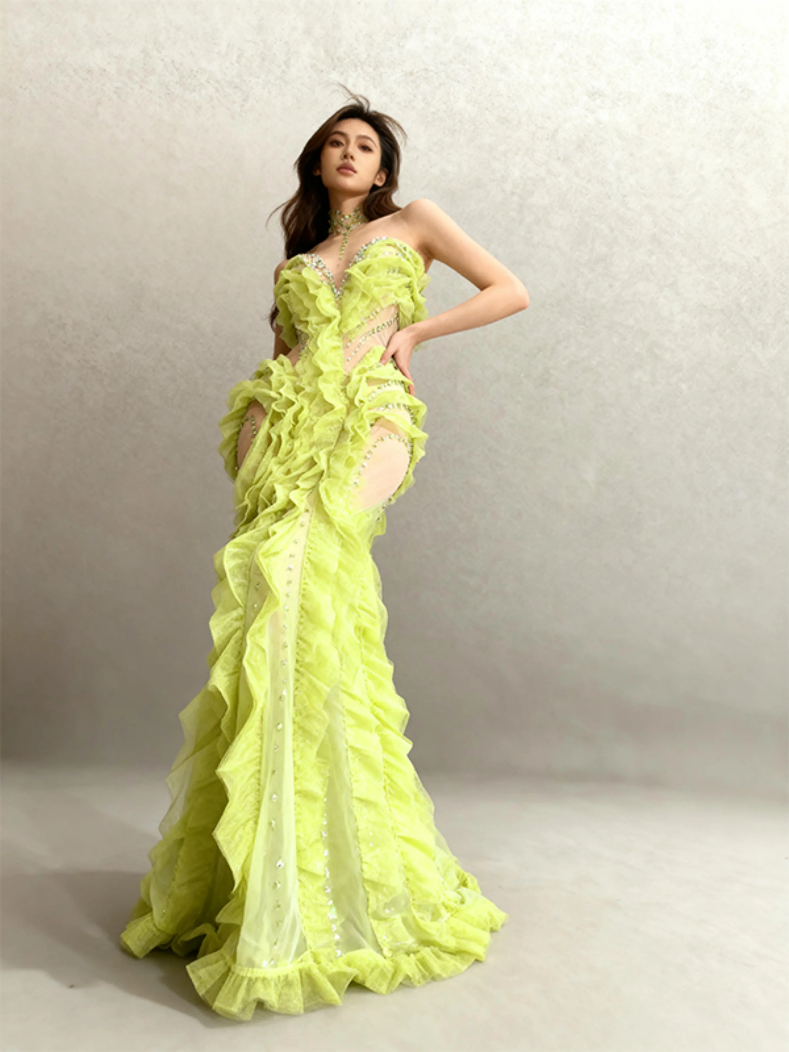 Glamorous Green Floral Prom Gown Party Dresses High Low Ruffle Flowers Wedding Reception Women Event Gala Dress
Glamorous Green Floral Prom Gown Party Dresses High Low Ruffle Flowers Wedding Reception Women Event Gala Dress