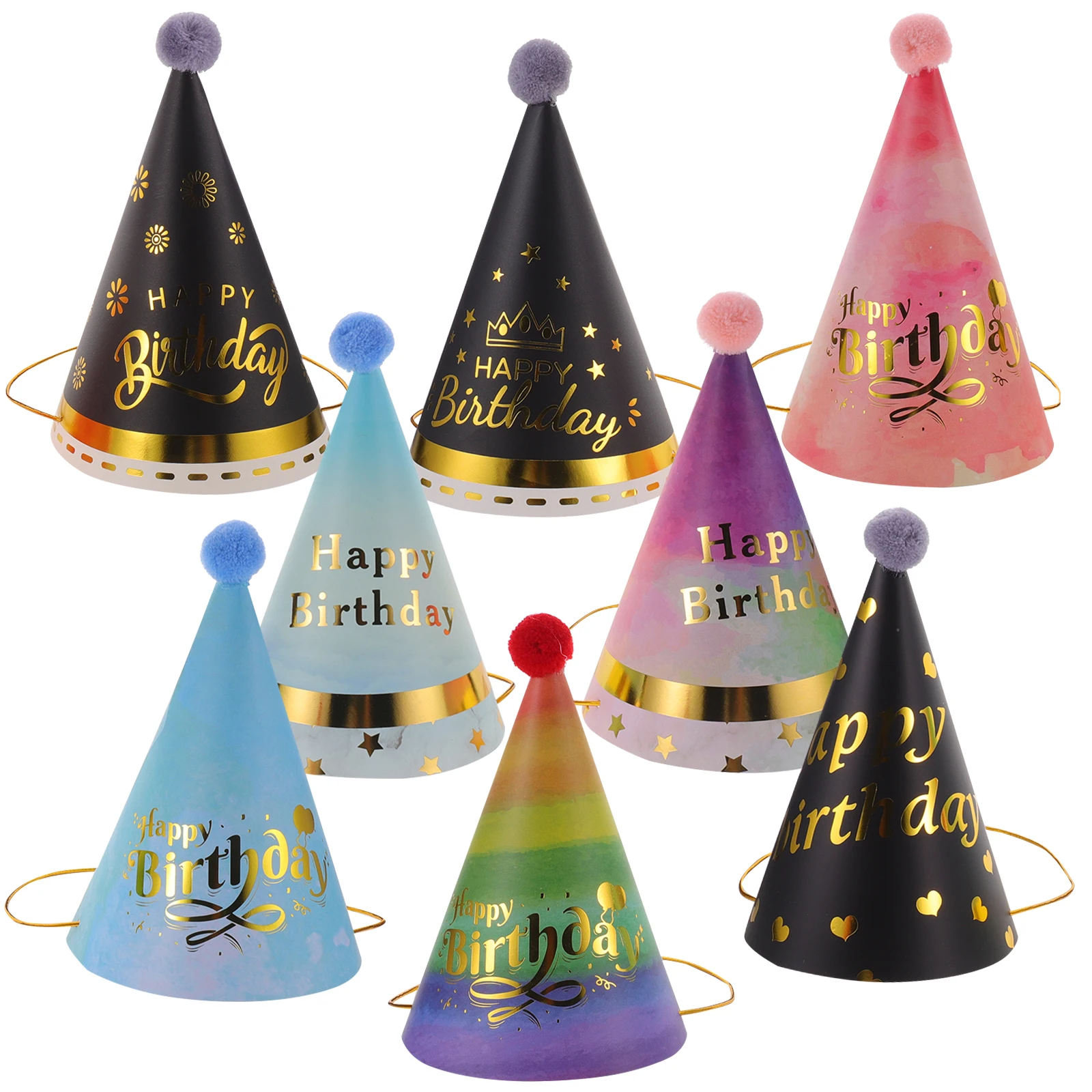 8pcs Birthday Hats for Kids Paper Cone Shape Party Hats Child Cap Classroom Supplies Kids Birthday Hat Prop
8pcs Birthday Hats for Kids Paper Cone Shape Party Hats Child Cap Classroom Supplies Kids Birthday Hat Prop