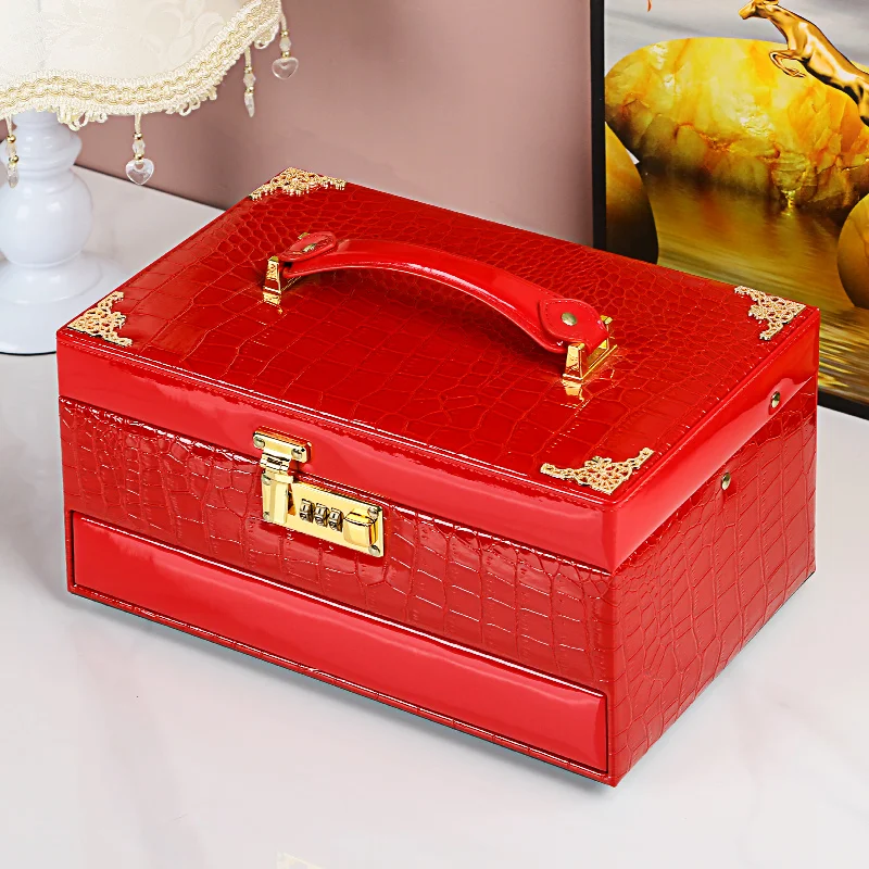 Lockable 3-Layer Jewelry Box PU Mirrored Jewelry Organizer Storage for Wedding Jewlery Display Collection
Lockable 3-Layer Jewelry Box PU Mirrored Jewelry Organizer Storage for Wedding Jewlery Display Collection