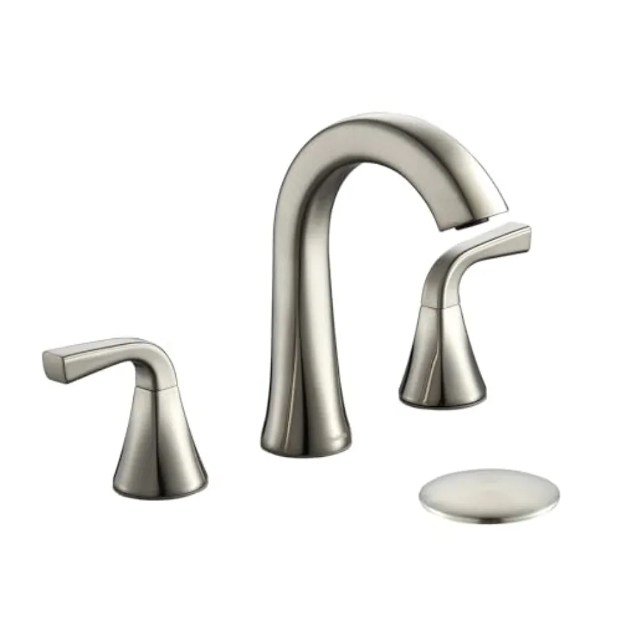Bathroom Faucet with Pop-up Drain and Supply Lines Brushed Nickel Widespread Bathroom Sink Faucet for Lavatory Vanity RV Farmho
Bathroom Faucet with Pop-up Drain and Supply Lines Brushed Nickel Widespread Bathroom Sink Faucet for Lavatory Vanity RV Farmho
