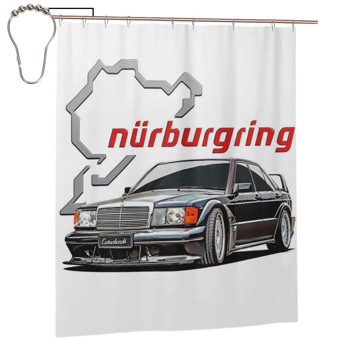 Занавеска для душа Nurburgring 190E EVO II Track Day, полиэстеровая, водонепроницаемая, для ванной комнаты, с крючками
Занавеска для душа Nurburgring 190E EVO II Track Day, полиэстеровая, водонепроницаемая, для ванной комнаты, с крючками