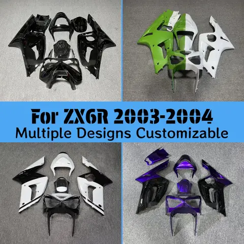 New Style Fairings for Kawasaki ZX 6R 2003 2004 Accessories Motorcycle Customized Fairing Kit ZX6R 03 04