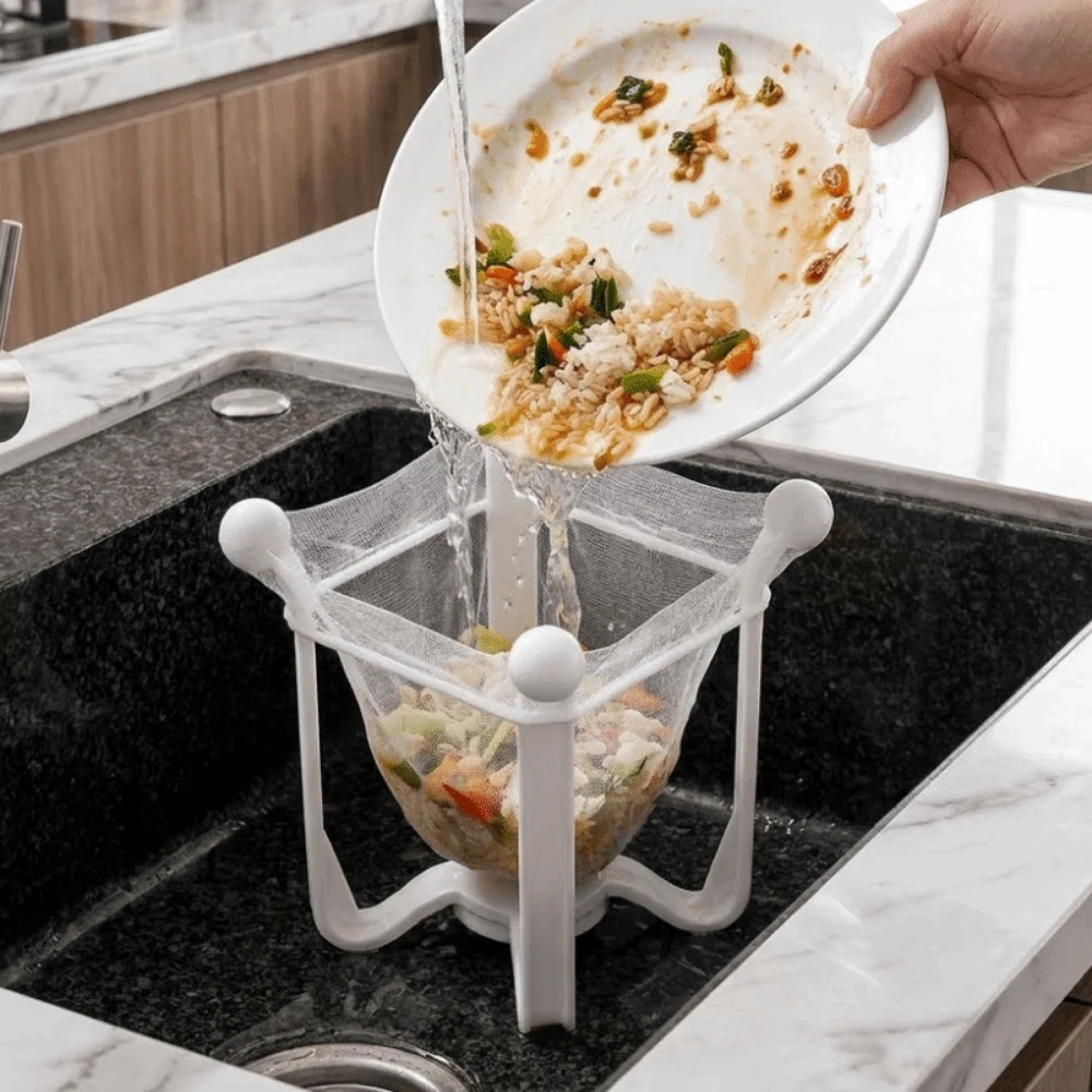 Folding Kitchen Sink Strainer Anti Clogging Plastic Sink Drain Rack with Mesh Bags Garbage Storage Rack Vegetable Storage
Folding Kitchen Sink Strainer Anti Clogging Plastic Sink Drain Rack with Mesh Bags Garbage Storage Rack Vegetable Storage