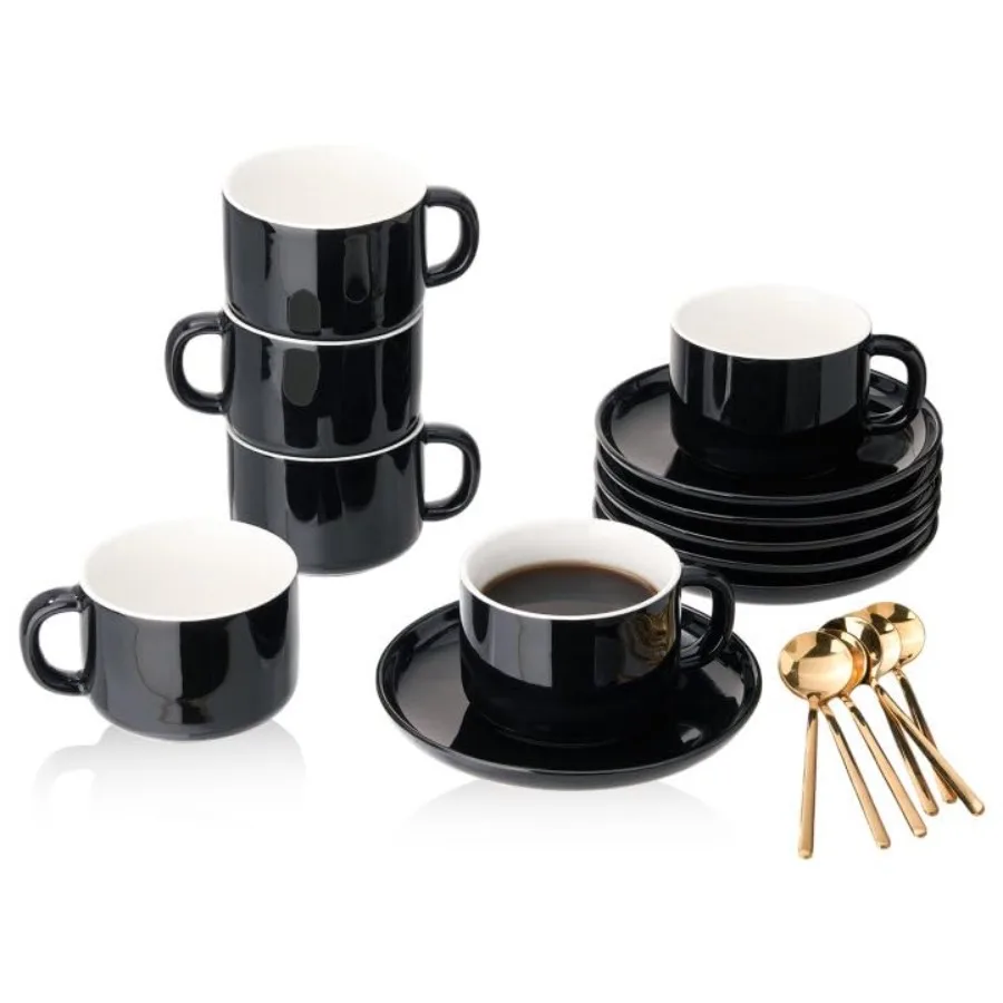 8oz Cappuccino Cups Set of 6, Tea Cups with Saucers and Spoons, Ceramic Tea Cups Set Coffee Mugs for Tea Cappuccino Espresso La
8oz Cappuccino Cups Set of 6, Tea Cups with Saucers and Spoons, Ceramic Tea Cups Set Coffee Mugs for Tea Cappuccino Espresso La