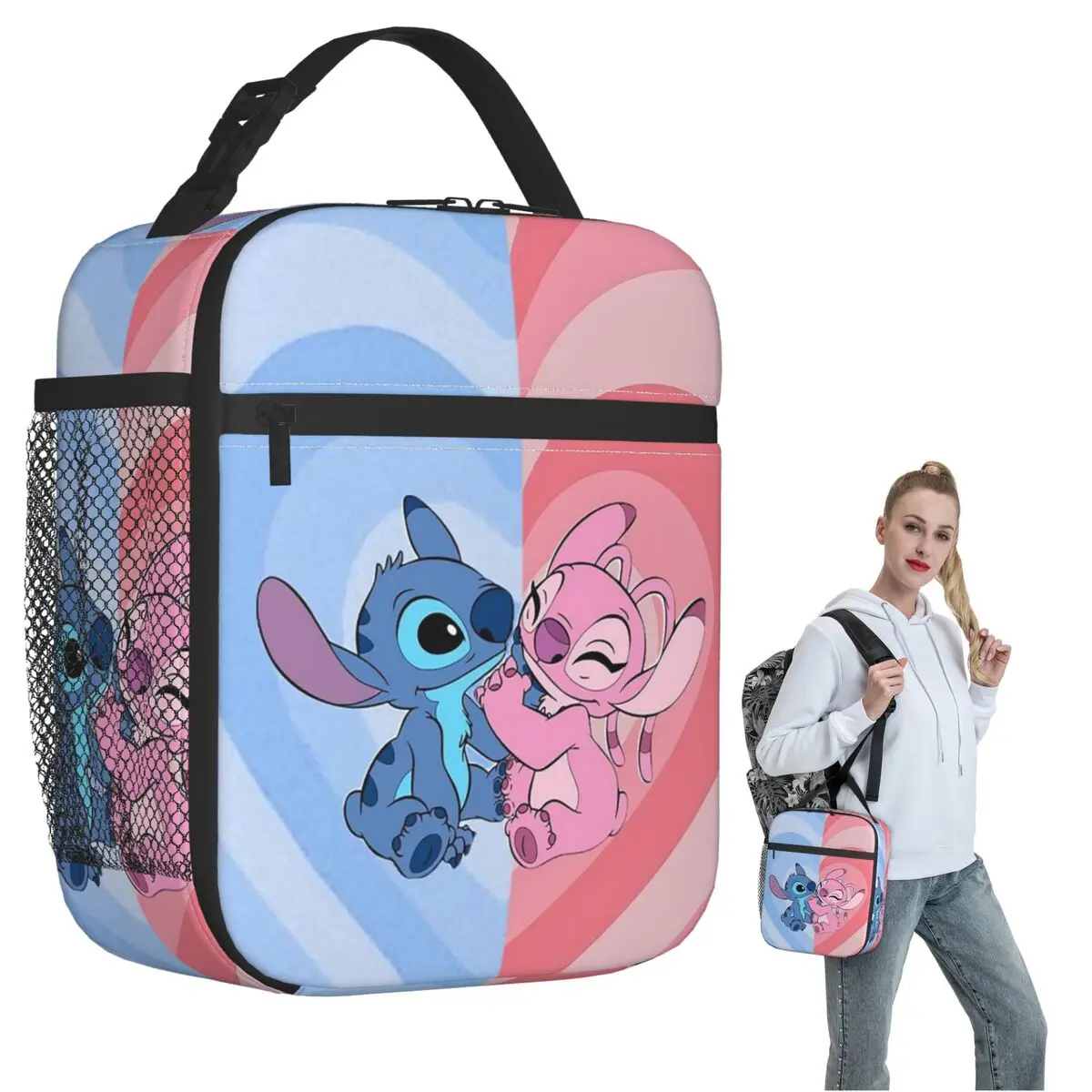 Stitch And Angel Cartoon Insulated Lunch Bag for Women Kids Portable Food Boxes Thermal Lunch Box Tote
Stitch And Angel Cartoon Insulated Lunch Bag for Women Kids Portable Food Boxes Thermal Lunch Box Tote