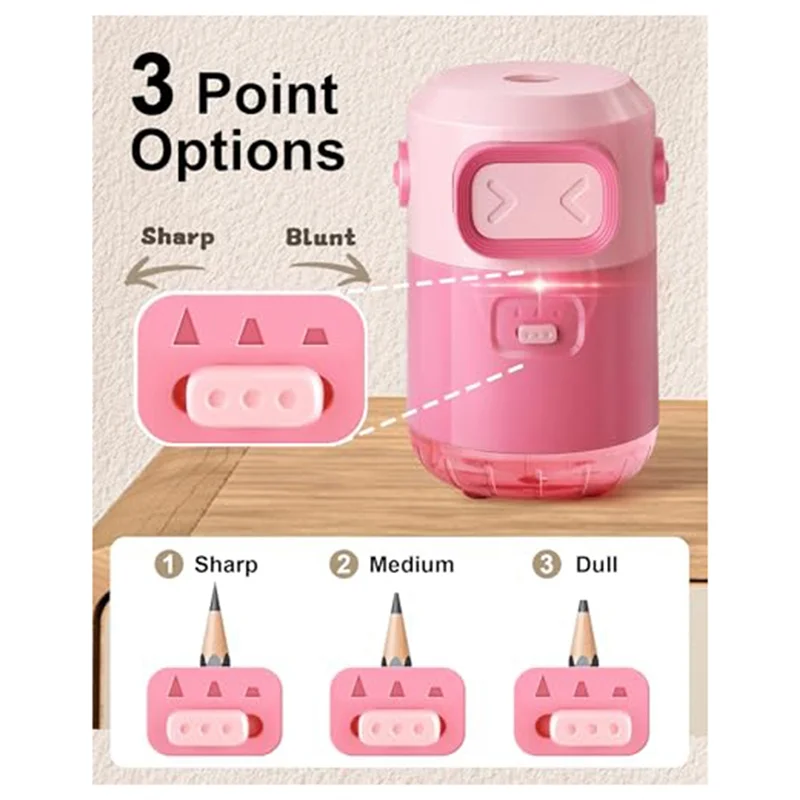 AT82-Electric Pencil Sharpener For Kids, Fully Automatic Pencil Sharpener For Colored Pencils, Rechargeable Sharpener
AT82-Electric Pencil Sharpener For Kids, Fully Automatic Pencil Sharpener For Colored Pencils, Rechargeable Sharpener