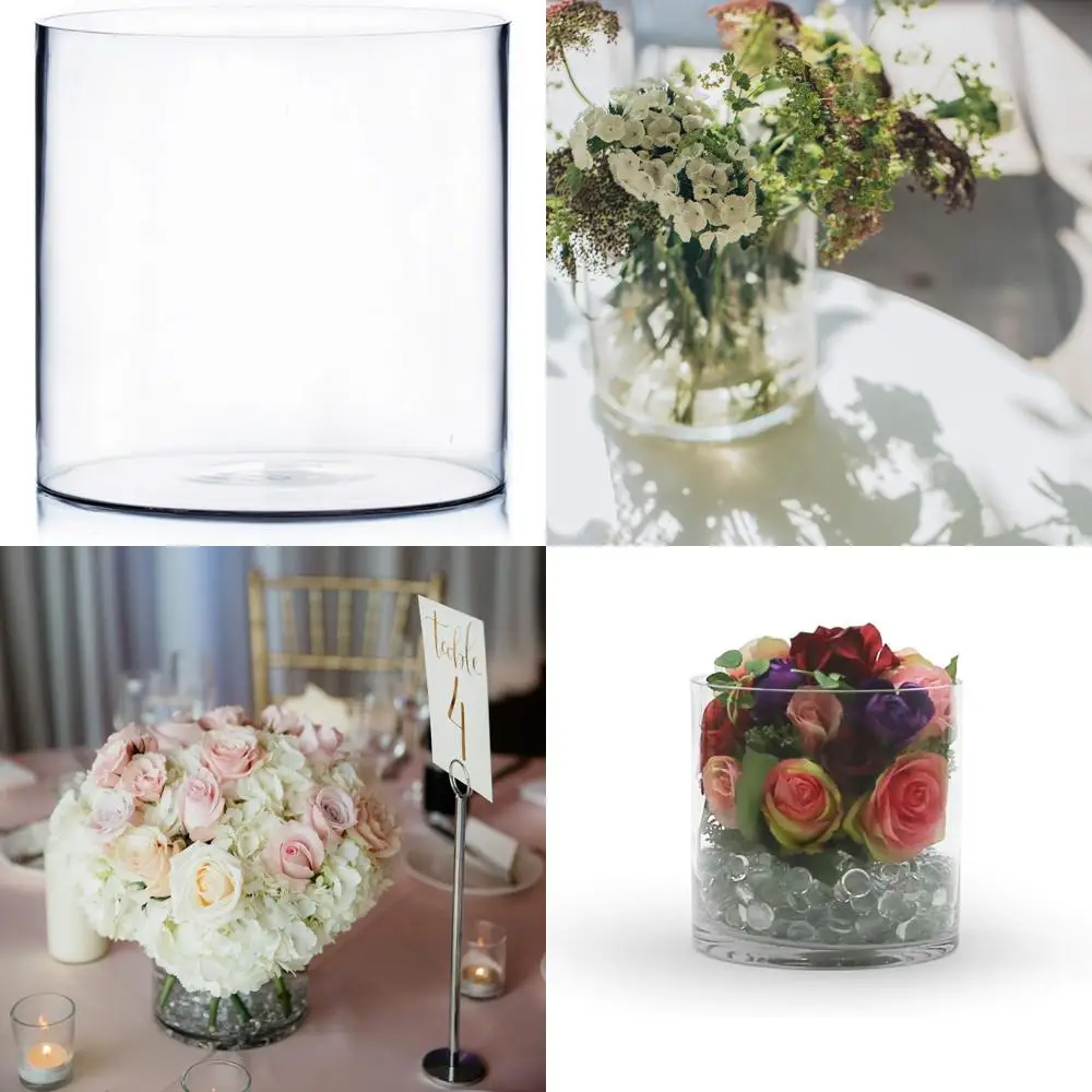 Clear Heavyweight Cylinder Glass Vases for Flower Arrangements, 10 Wide x 10 Tall, Ideal Equilateral Centerpieces for Events
Clear Heavyweight Cylinder Glass Vases for Flower Arrangements, 10 Wide x 10 Tall, Ideal Equilateral Centerpieces for Events
