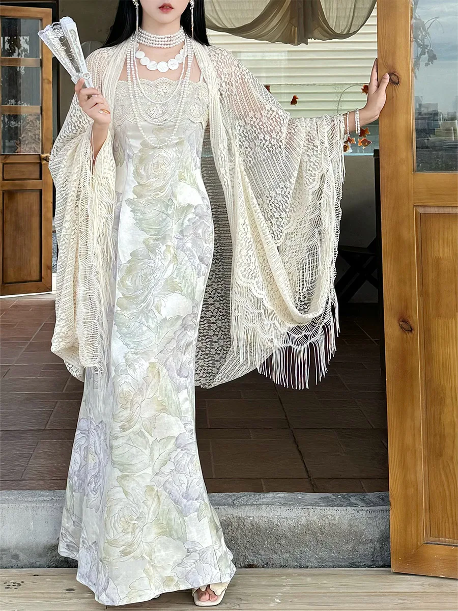 New Chinese Sle Floral Print Wrap around Long Dr Slimming Ele Aosphere Mountain Wild Dr e Clouds Dr
New Chinese Sle Floral Print Wrap around Long Dr Slimming Ele Aosphere Mountain Wild Dr e Clouds Dr