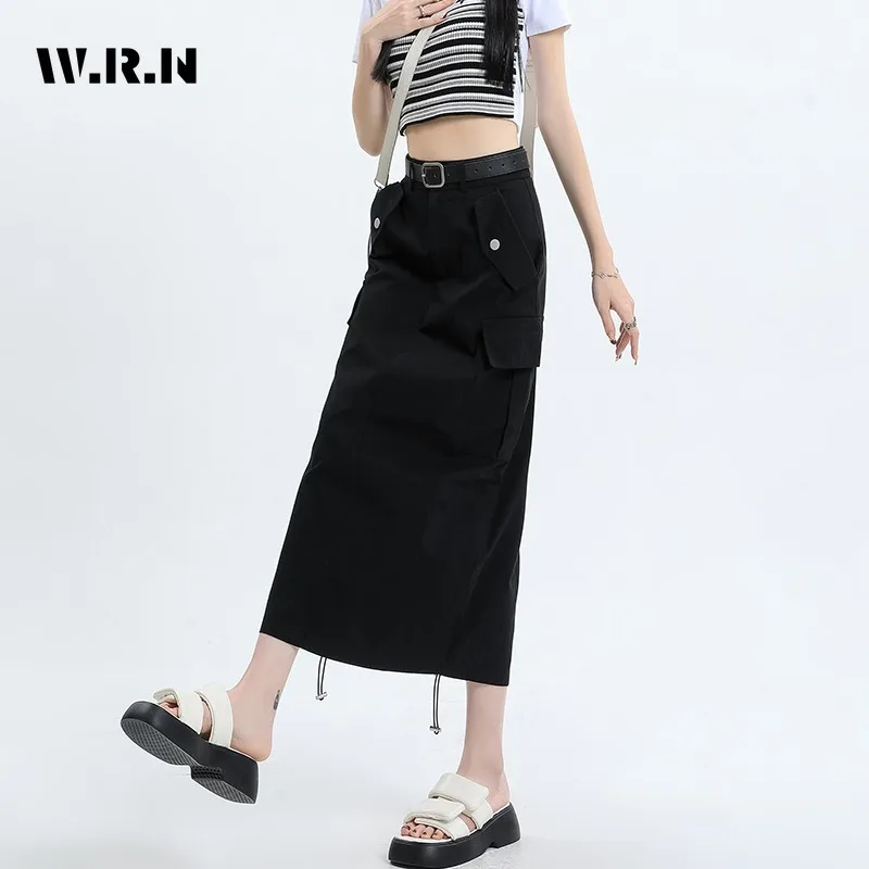 2023 Autumn High Street Solid Color Pockets Design Mid Long Skirts Women Casual High Waist Street All-Match Simple A-Line Skirt
2023 Autumn High Street Solid Color Pockets Design Mid Long Skirts Women Casual High Waist Street All-Match Simple A-Line Skirt