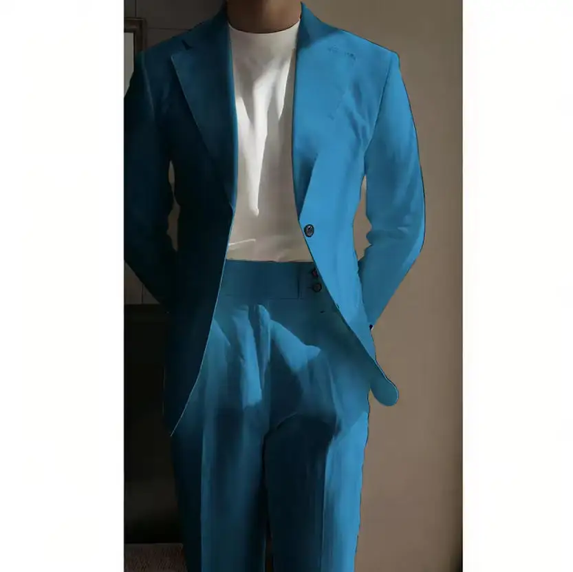 Chic Linen Men Suits High Quality 2 Piece Summer Single Breasted Notch Lapel Suit Wedding Casual Office Party Prom Costume Homme
Chic Linen Men Suits High Quality 2 Piece Summer Single Breasted Notch Lapel Suit Wedding Casual Office Party Prom Costume Homme