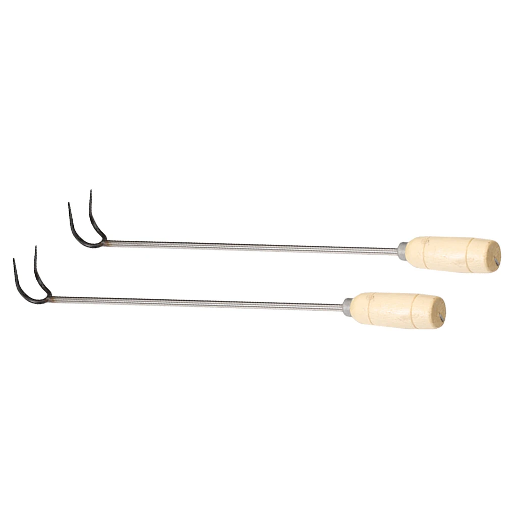 2pcs Stainless Steel Meat Hooks Wooden Handle for Hanging BBQ Pork Ham Chicken Goose Roast Duck Smooth Non-rust Storage
2pcs Stainless Steel Meat Hooks Wooden Handle for Hanging BBQ Pork Ham Chicken Goose Roast Duck Smooth Non-rust Storage