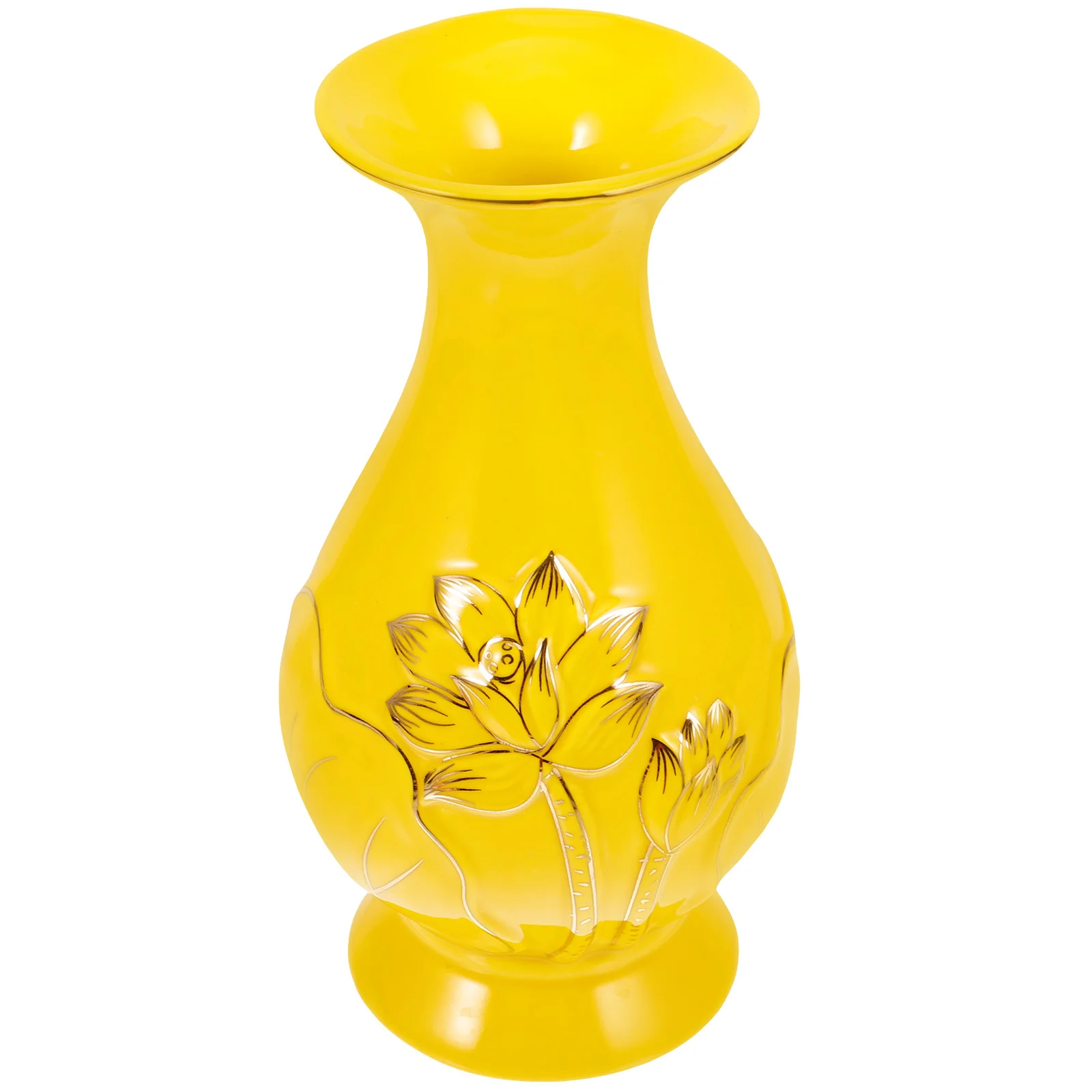 Ceramic Vase Decor Yellow Elegant Lotus Pattern Ideal for Buddhist Temple Home Office Table Decoration Vase Ornament
Ceramic Vase Decor Yellow Elegant Lotus Pattern Ideal for Buddhist Temple Home Office Table Decoration Vase Ornament