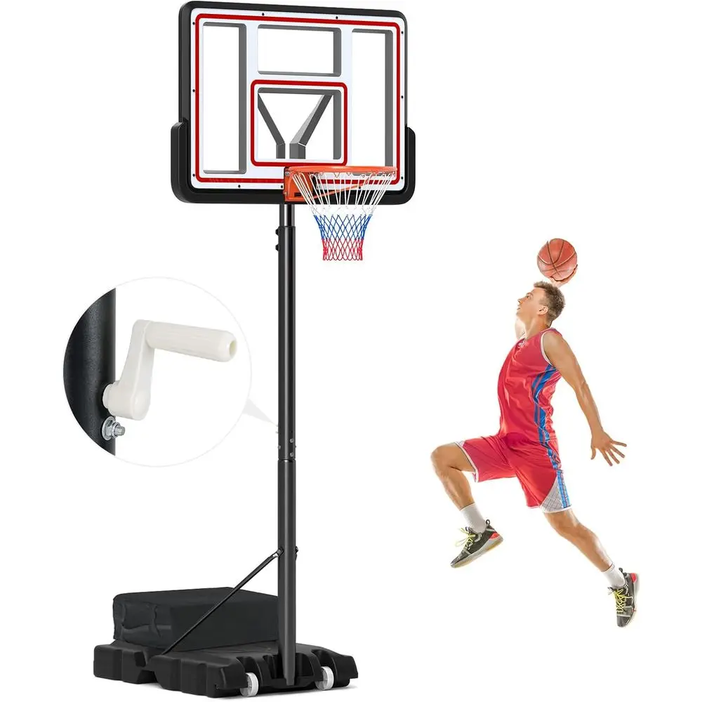 Adjustable 7.4-10ft Single-Hand Rotation Basketball Goal with 44 PC Backboard, Portable Base & Weight Bag for Kids & Adults
Adjustable 7.4-10ft Single-Hand Rotation Basketball Goal with 44 PC Backboard, Portable Base & Weight Bag for Kids & Adults
