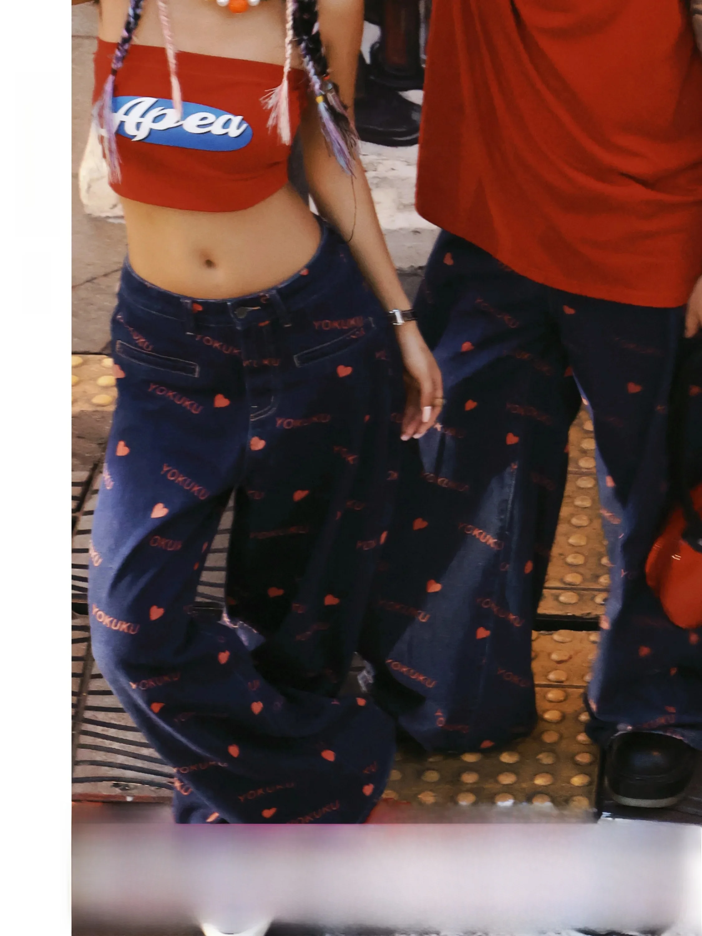 Sweet Heart Bomber American Retro Love Letter Slim Wide Leg Couple Jeans Women's Casual Pants Cotton Polyester Fiber
Sweet Heart Bomber American Retro Love Letter Slim Wide Leg Couple Jeans Women's Casual Pants Cotton Polyester Fiber