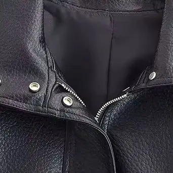 TRAFZA Women Autumn Elegant Long Sleeves Lapel Pleated Zipper Design Street Style Short Coats Woman Texture Leather Black Jacket
TRAFZA Women Autumn Elegant Long Sleeves Lapel Pleated Zipper Design Street Style Short Coats Woman Texture Leather Black Jacket