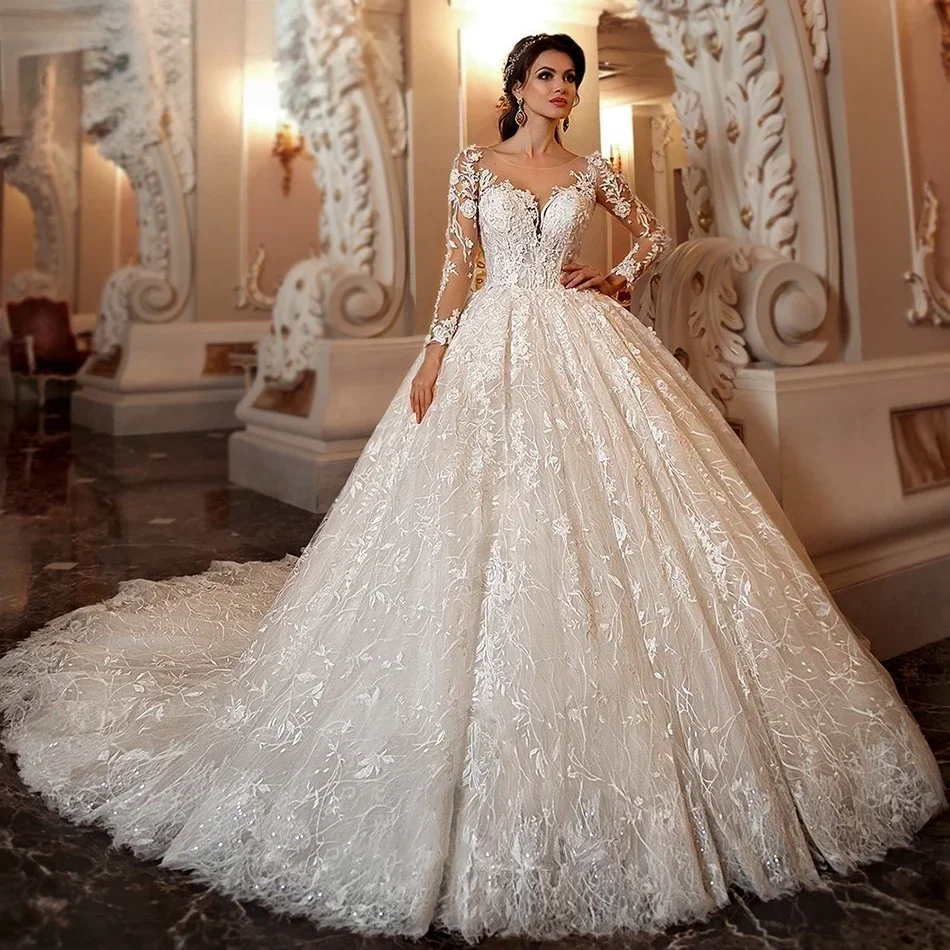 Nymph Ball Gown Wedding Dress Long Sleeve Lace Bride Dresses Luxury Beaded Appliques Bridal Gown Vestidos De Novia
Nymph Ball Gown Wedding Dress Long Sleeve Lace Bride Dresses Luxury Beaded Appliques Bridal Gown Vestidos De Novia