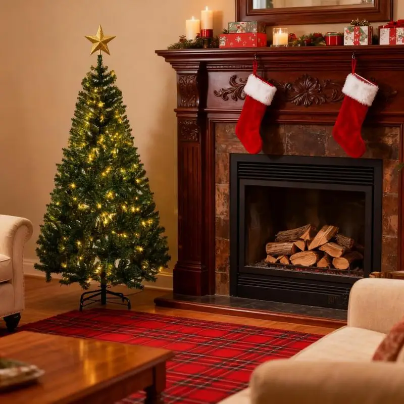 Высокая предварительно освещенная искусственная рождественская елка с реалистичными ветвями и теплыми белыми светодиодами и советами для праздничного украшения
Высокая предварительно освещенная искусственная рождественская елка с реалистичными ветвями и теплыми белыми светодиодами и советами для праздничного украшения